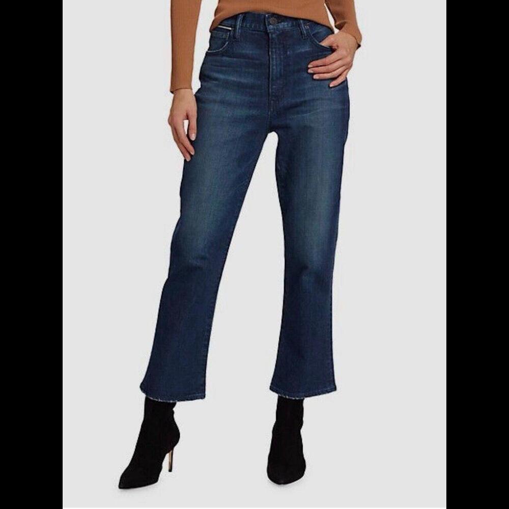 Moussy Vintage Jeans Size 25 Emma Cropped Flare In Dark Blue